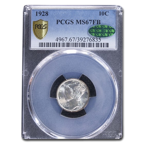 1928 Mercury Dime MS-67 PCGS CAC (FB) 1928 Mercury Dime MS-67 PCGS CAC (FB)